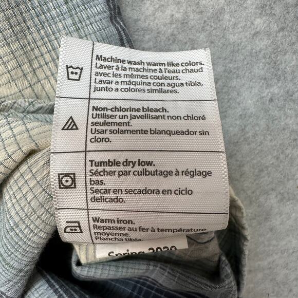 Carhartt Shirt Mens 2XL Relaxed Fit Button Up Blue Cream Plaid Casual Workwear - Picture 6 of 7